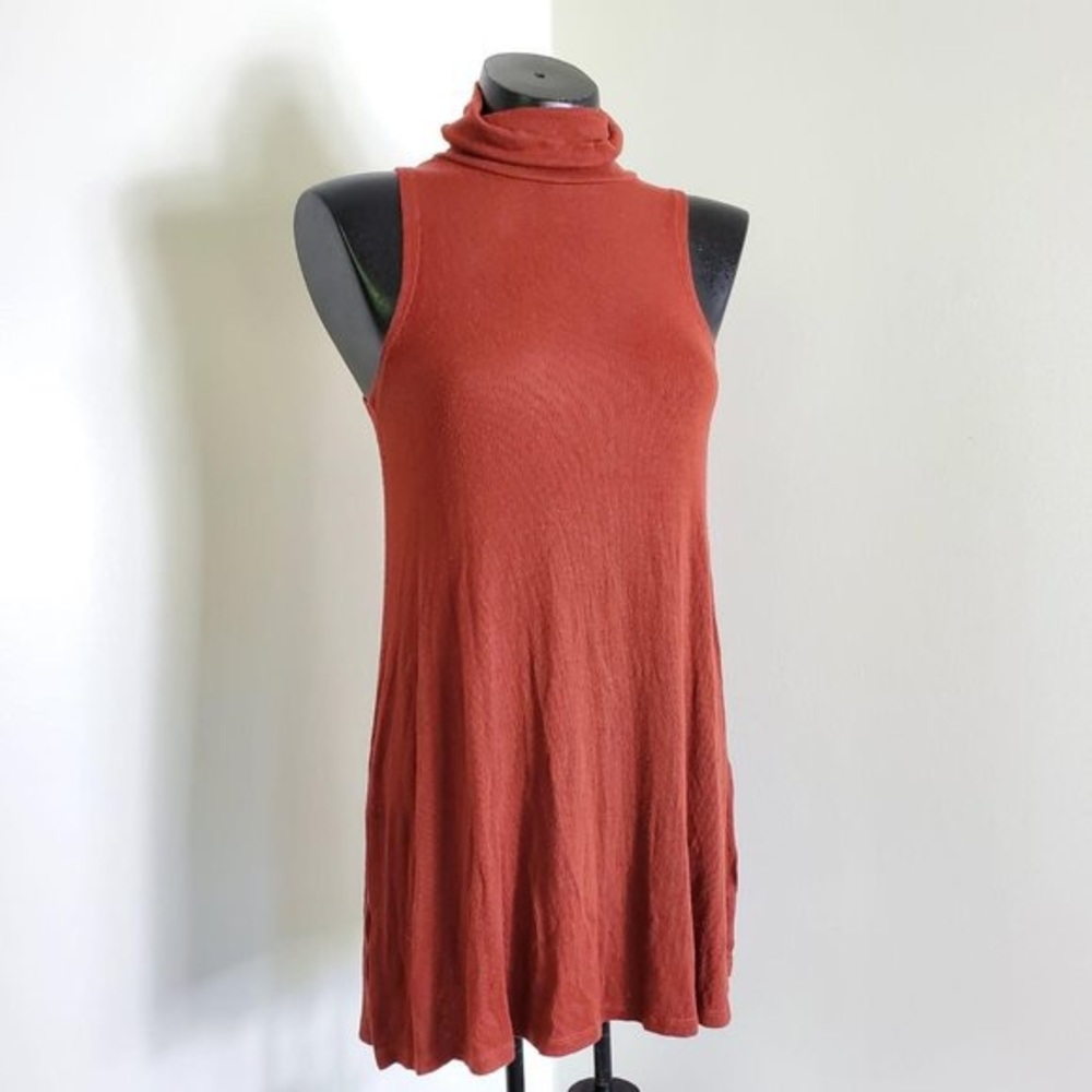 Anthropologie Stretch Ribbed Turtleneck Mini Dress